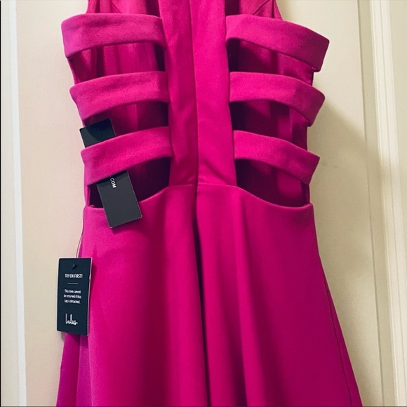 Lulus Call Back Backless Skater Dress Fuschia NWT - Picture 6 of 12